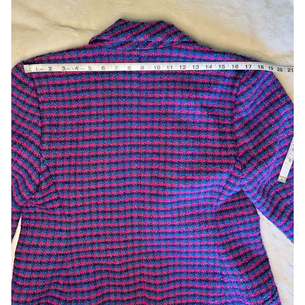 Vintage women's small tweed wool lined jacket blazer vibrant retro houndstooth - Picture 8 of 8